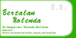 bertalan molenda business card